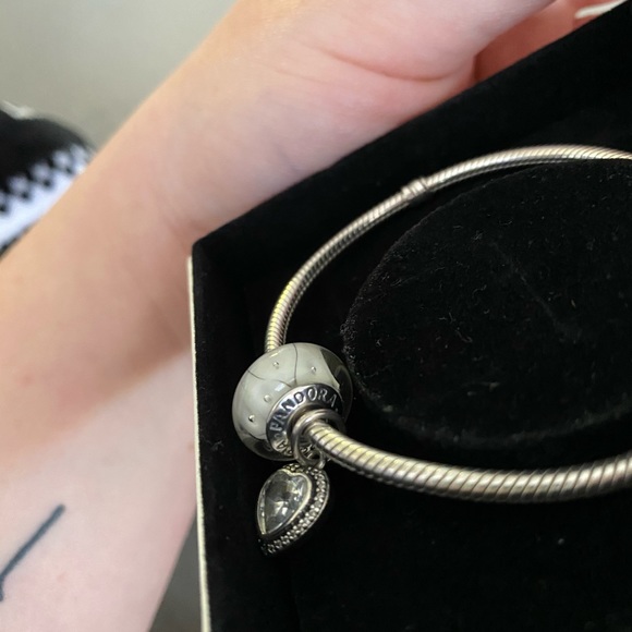 AUTHENTIC PANDORA BRACELET WITH 2 CHARMS💗 - Picture 3 of 4